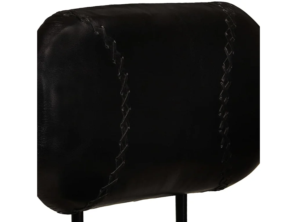 Barhocker 2 Stk. Schwarz Echtes Ziegenleder