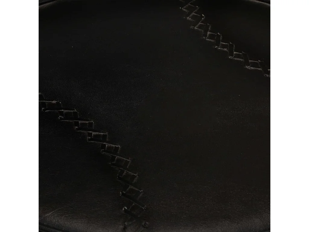 Barhocker 2 Stk. Schwarz Echtes Ziegenleder