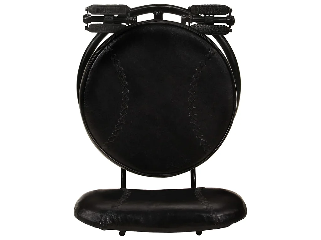 Barhocker 2 Stk. Schwarz Echtes Ziegenleder