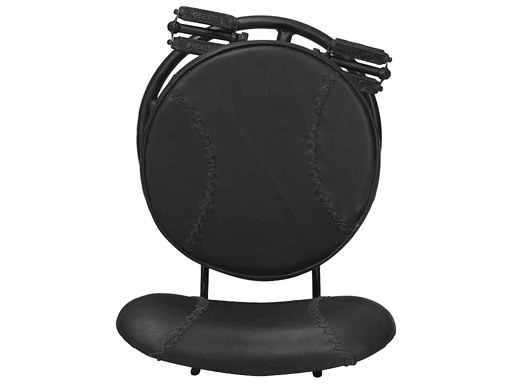 Tabourets de bar lot de 2 noir cuir de chèvre véritable