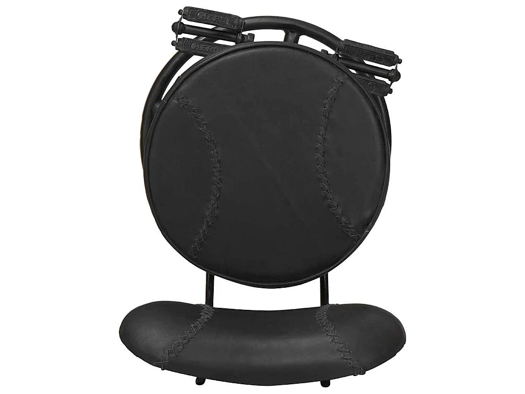 Tabourets de bar lot de 2 noir cuir de chèvre véritable