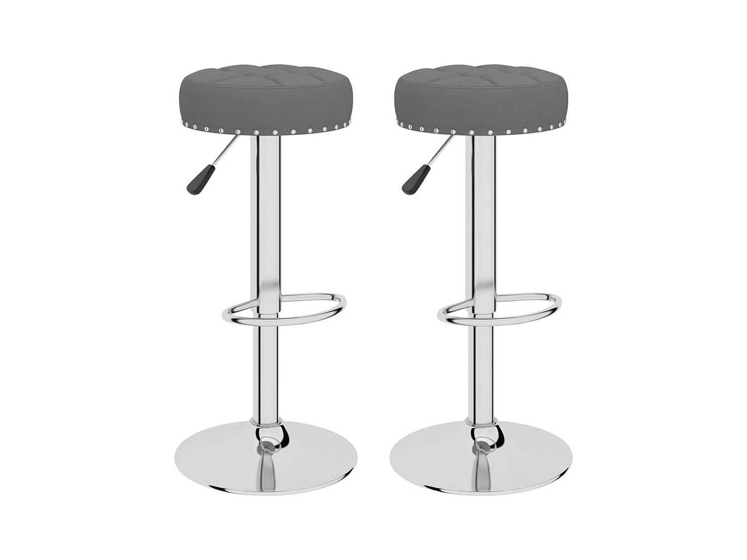 Tabourets de bar lot de 2 gris foncé tissu