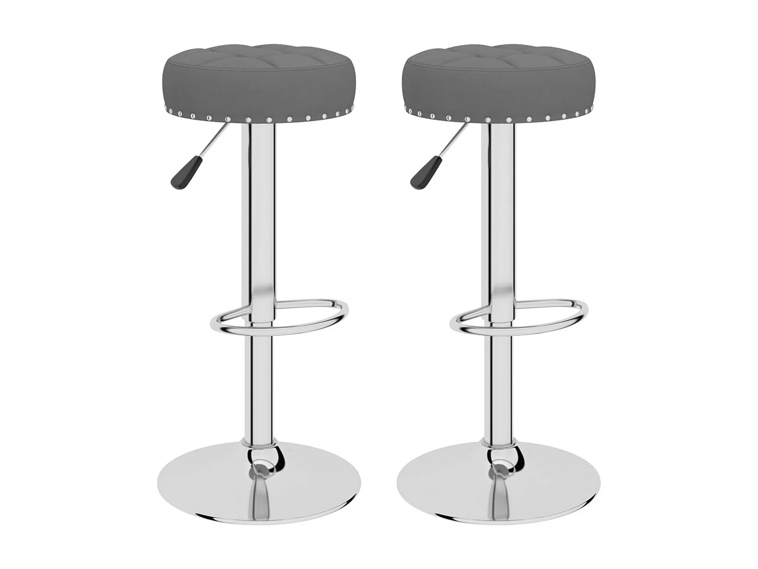 Tabourets de bar lot de 2 gris foncé tissu