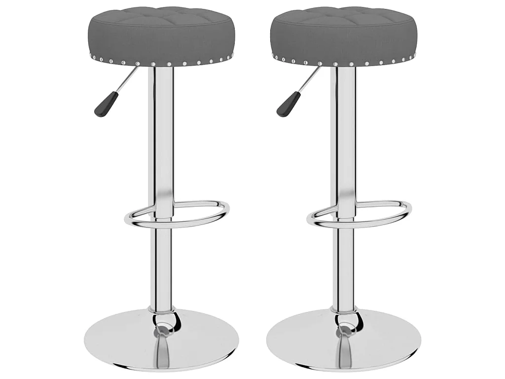 Tabourets de bar lot de 2 gris foncé tissu