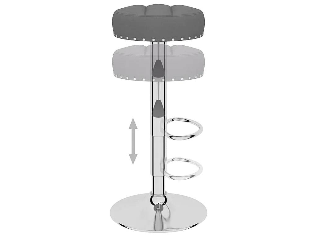Barhocker 2 Stk. Dunkelgrau Stoff