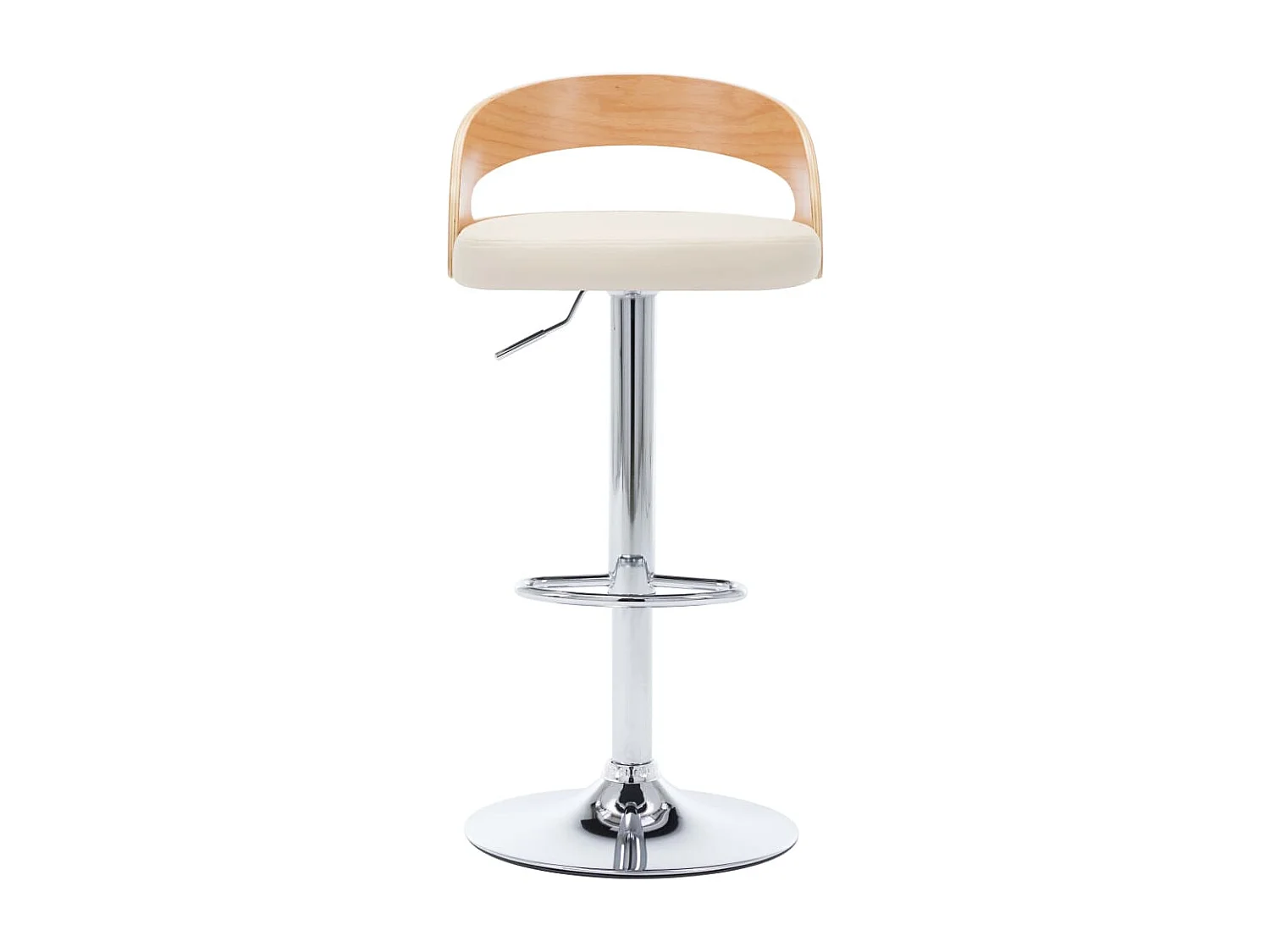 Sgabelli da Bar 2 pz Crema in Similpelle e Legno Curvato