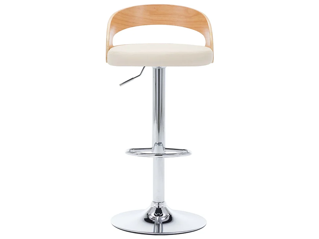 Sgabelli da Bar 2 pz Crema in Similpelle e Legno Curvato