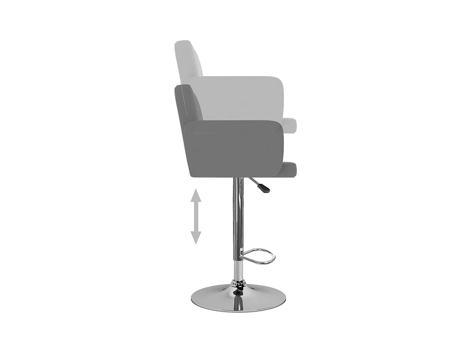 Barkrukken 2 st kunstleer grijs