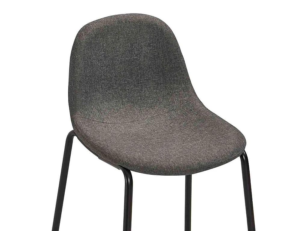 Chaises de bar lot de 4 gris foncé tissu