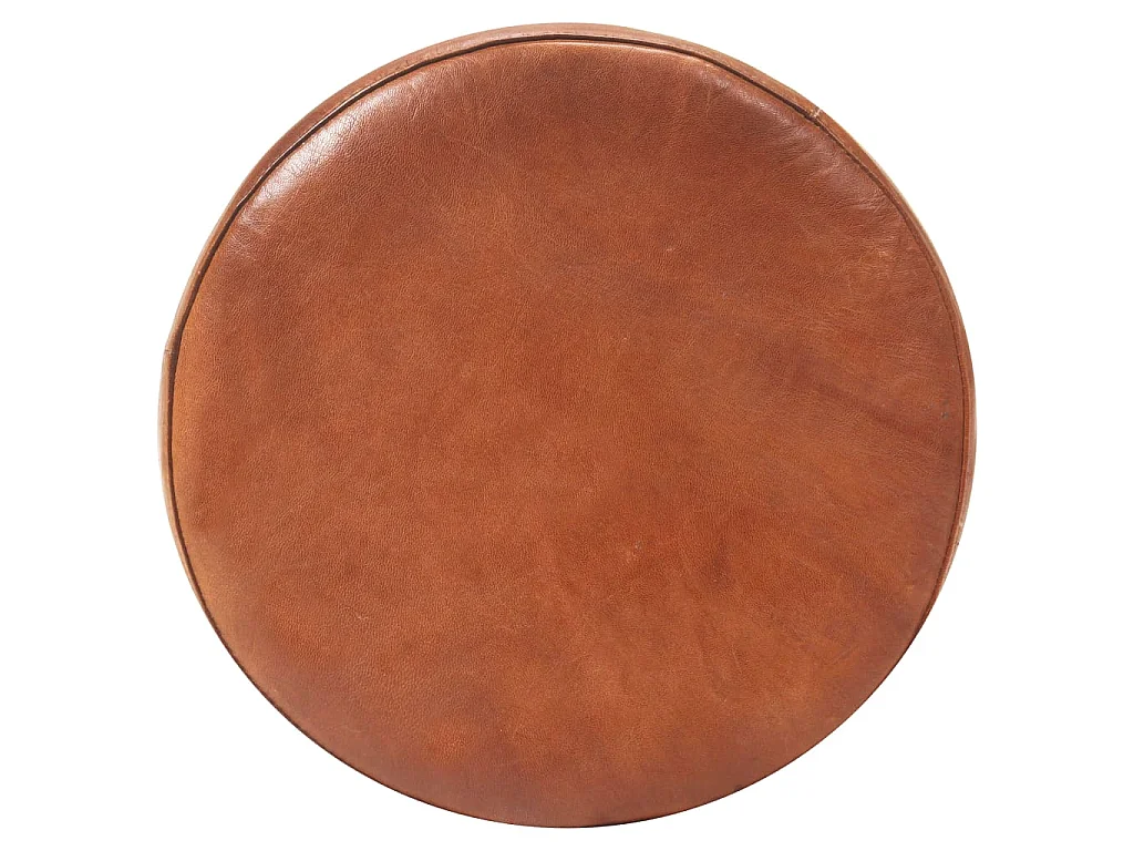 Tabourets de bar lot de 2 marron cuir véritable