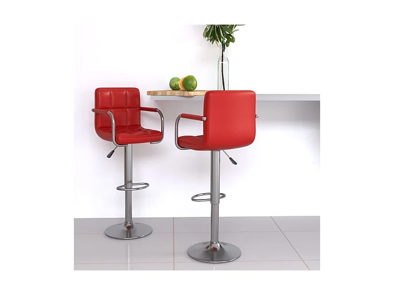 Barhocker 2 Stk. Weinrot Kunstleder