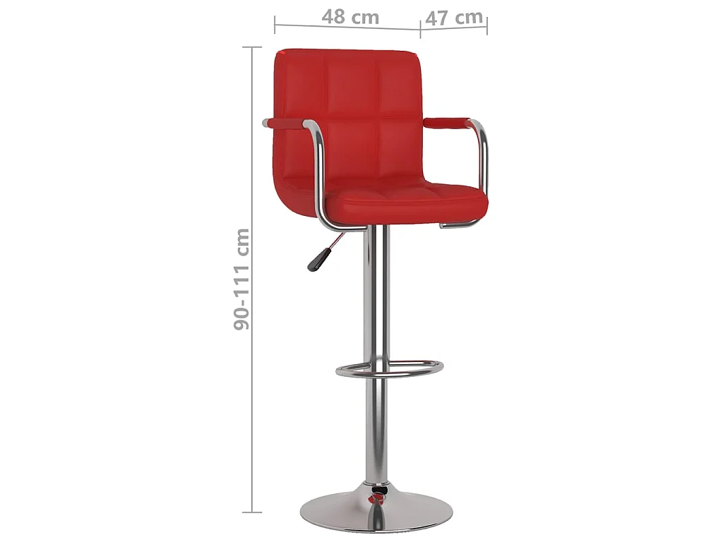 Tabourets de bar lot de 2 rouge bordeaux similicuir