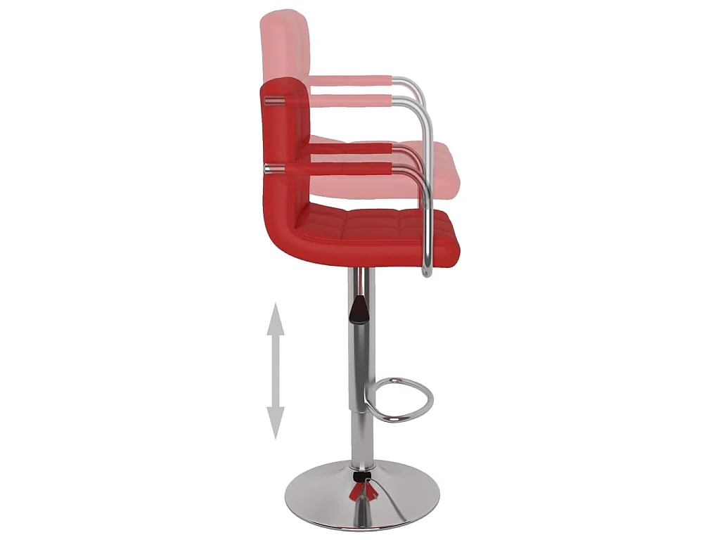 Tabourets de bar lot de 2 rouge bordeaux similicuir
