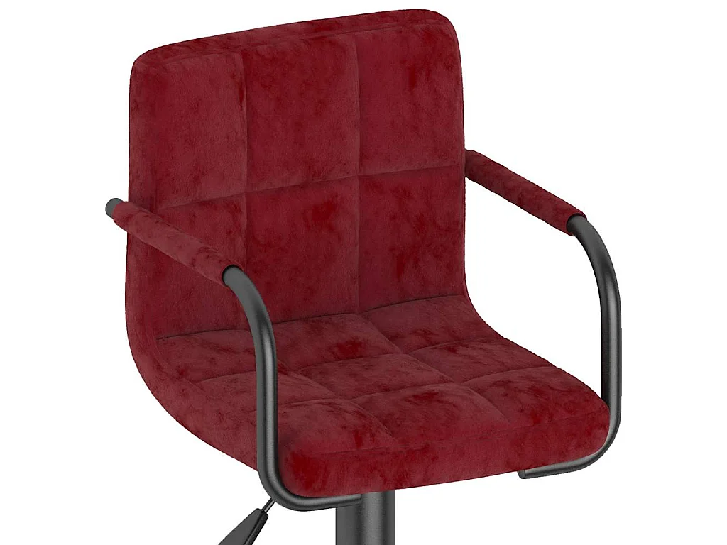 Tabourets de bar lot de 2 rouge bordeaux velours