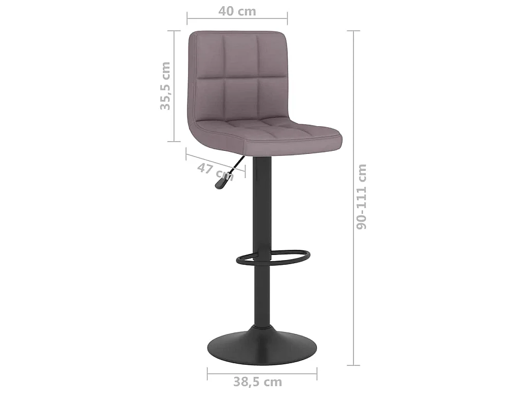 Taburete de cocina de tela gris taupé