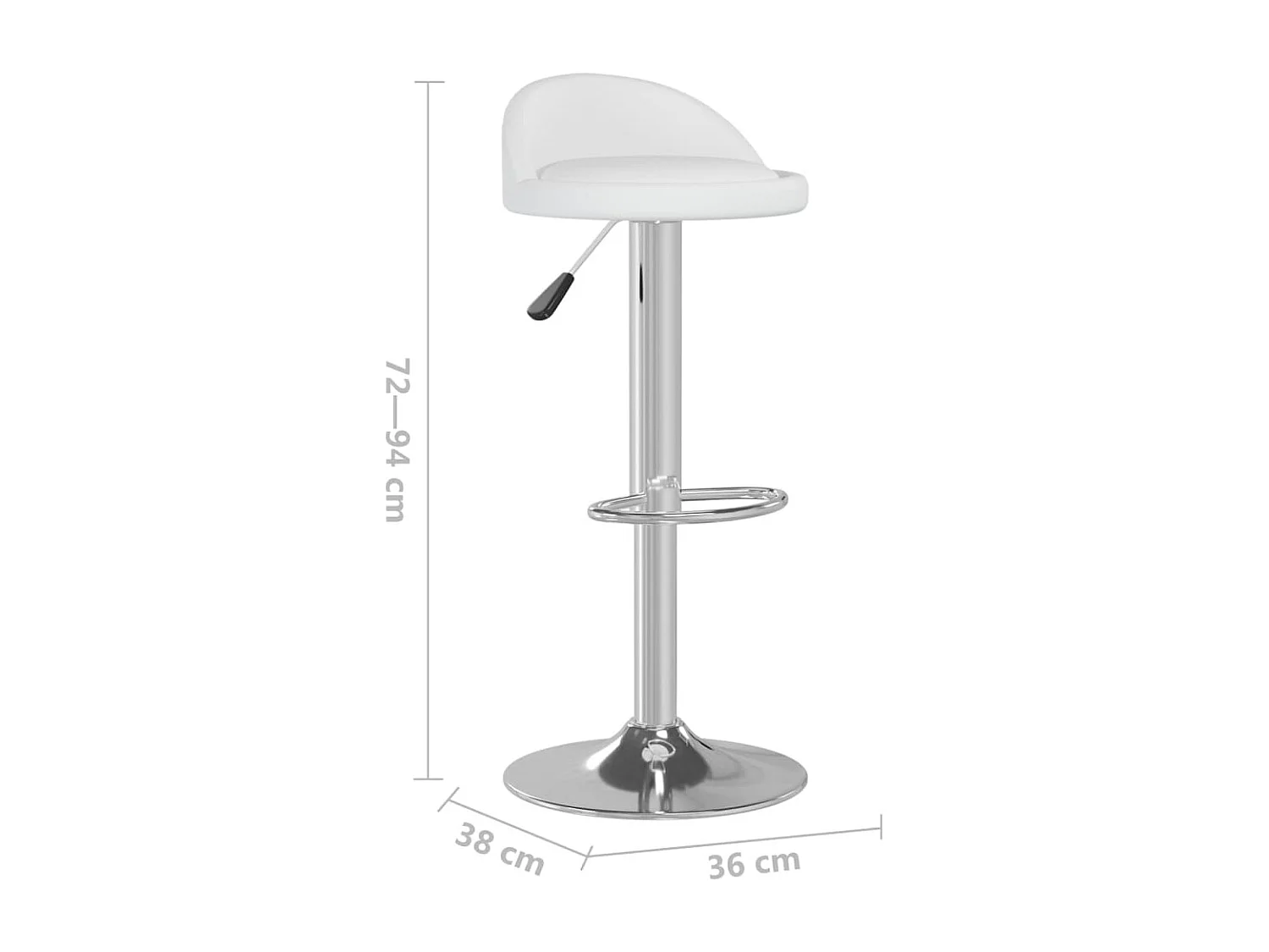 Tabourets de bar lot de 2 blanc similicuir