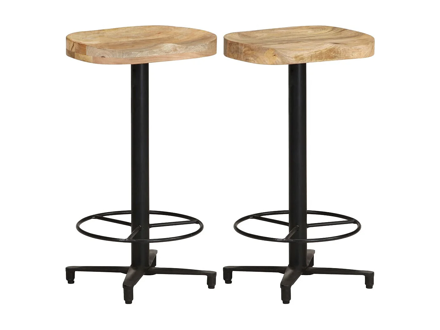 Barkrukken 2 st 66 cm massief mangohout