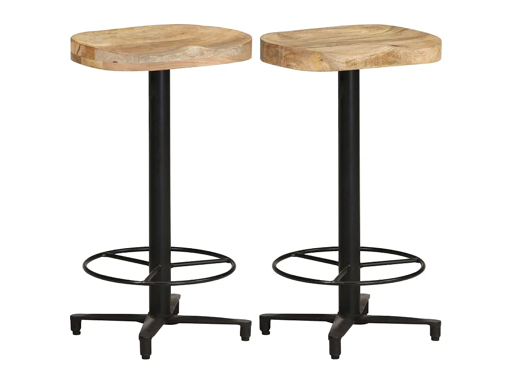Sgabelli da Bar 2 pz 66 cm in Legno Massello di Mango
