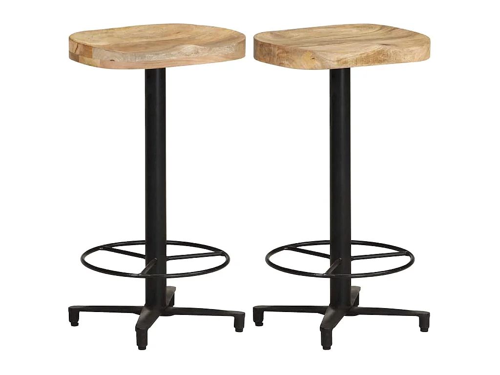 Sgabelli da Bar 2 pz 66 cm in Legno Massello di Mango