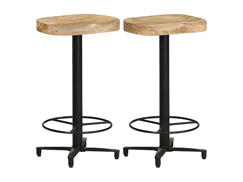 Bancos de bar 2 pcs 66 cm madeira de mangueira maciça