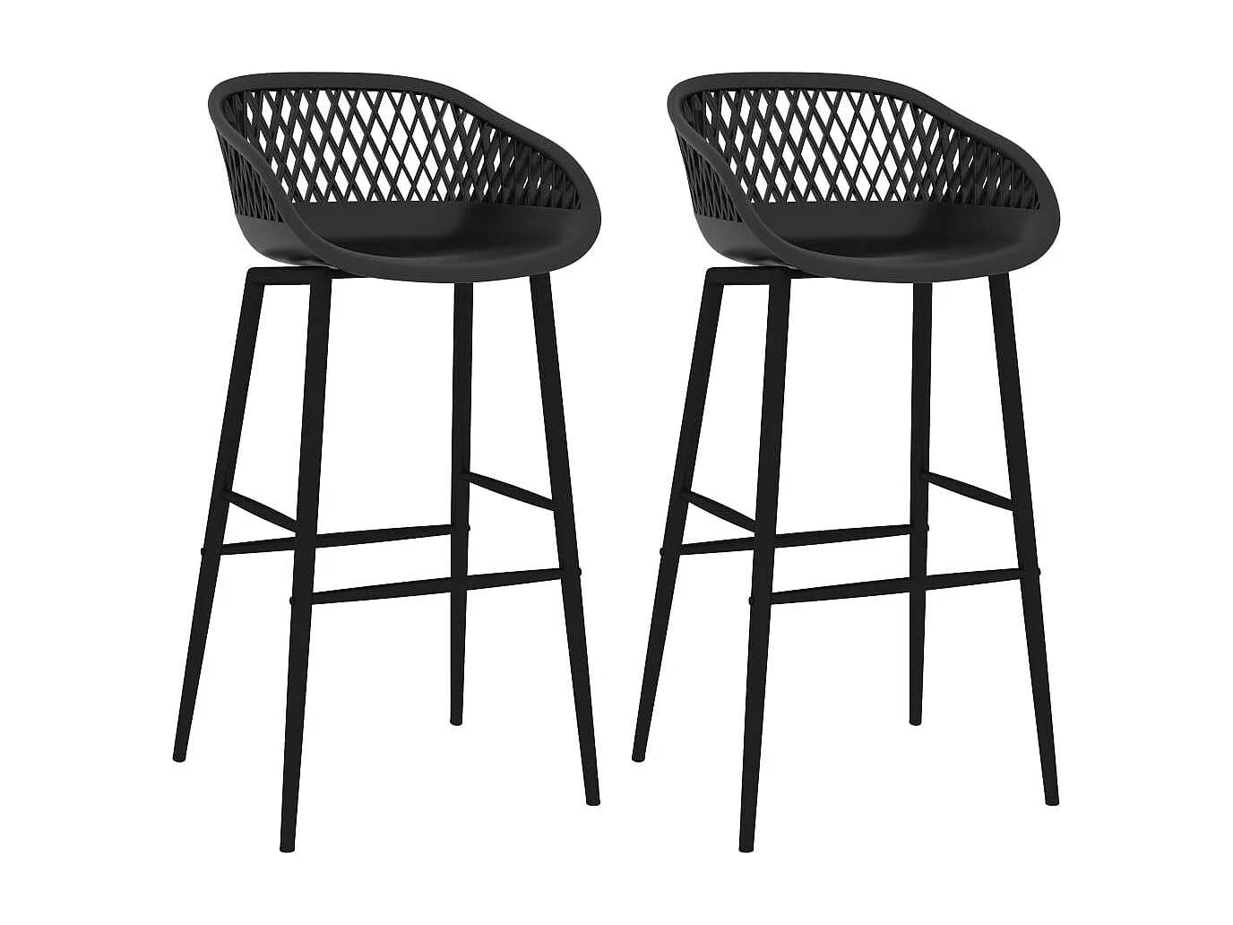 Cadeiras de bar 2 pcs preto