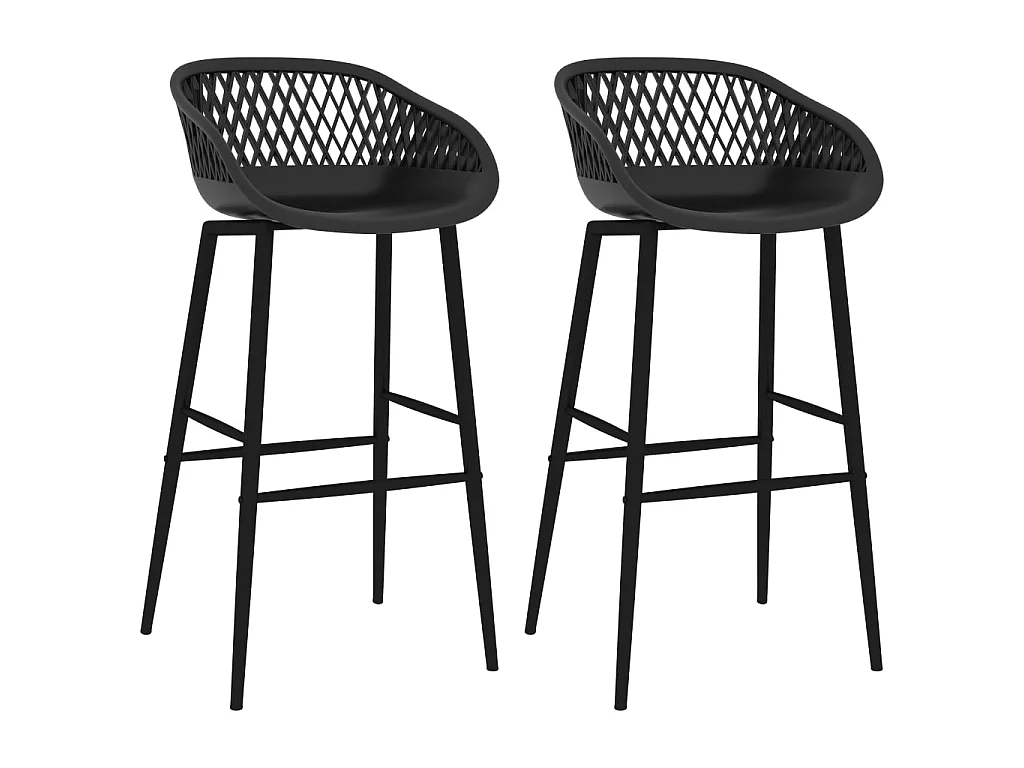 Chaises de bar lot de 2 noir