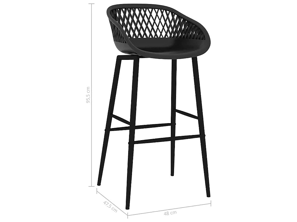 Chaises de bar lot de 2 noir