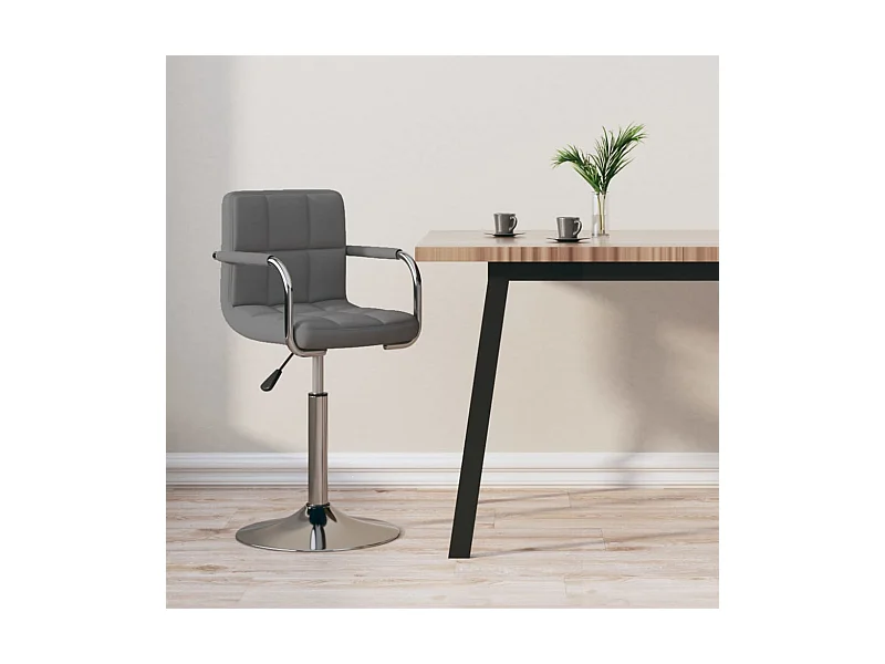 Sgabello da Bar Grigio Chiaro in Tessuto