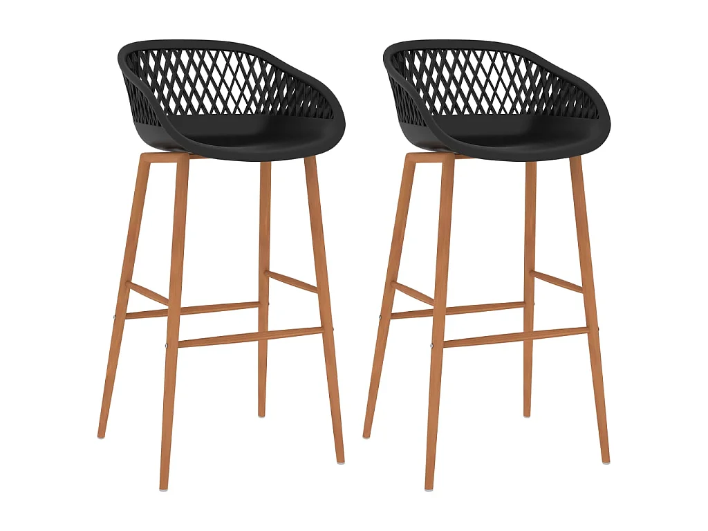 Chaises de bar lot de 2 noir