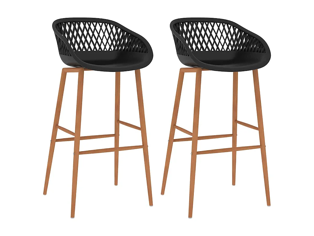 Chaises de bar lot de 2 noir