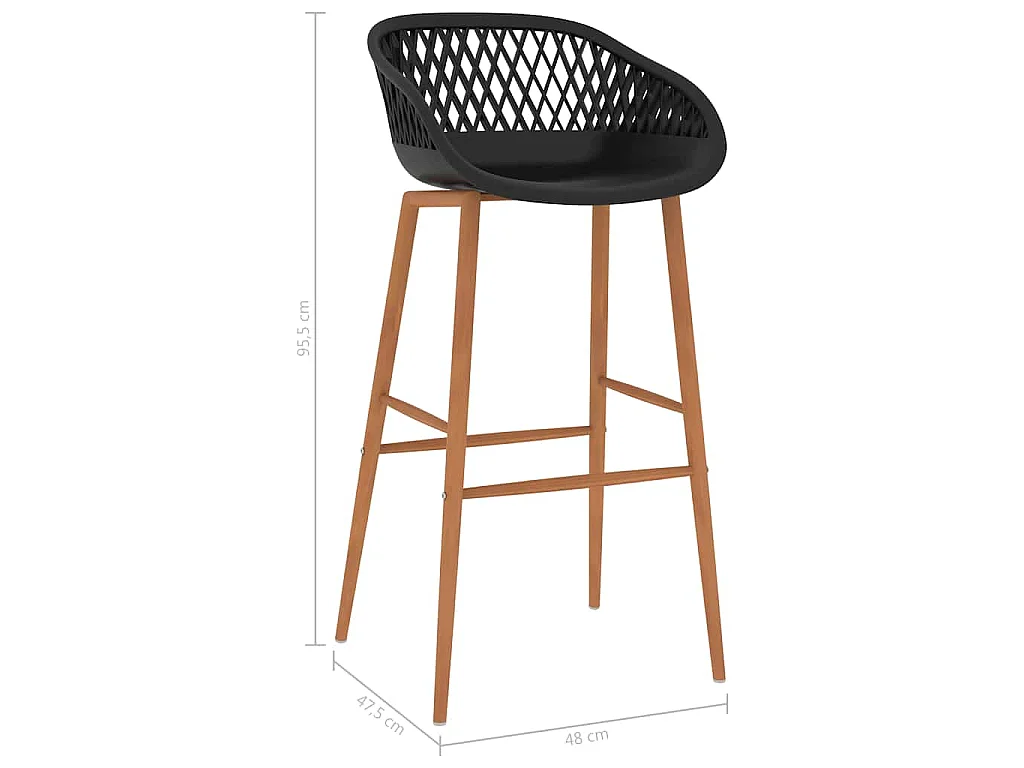 Chaises de bar lot de 2 noir