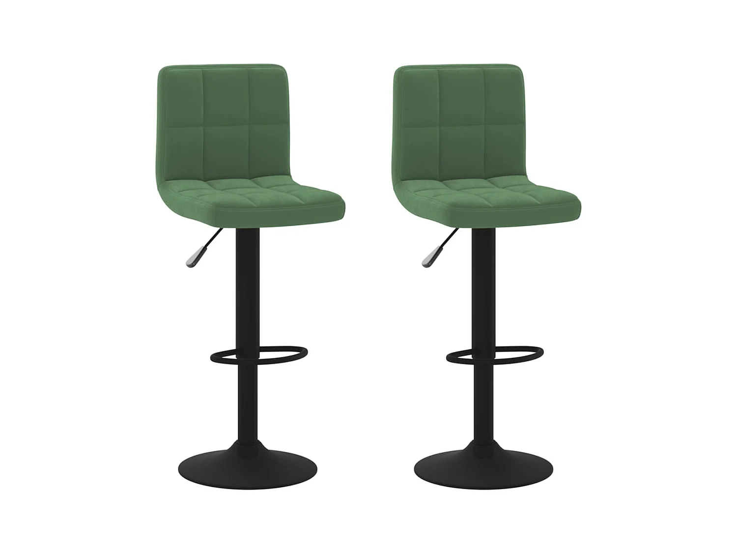 Tabourets de bar lot de 2 vert foncé velours