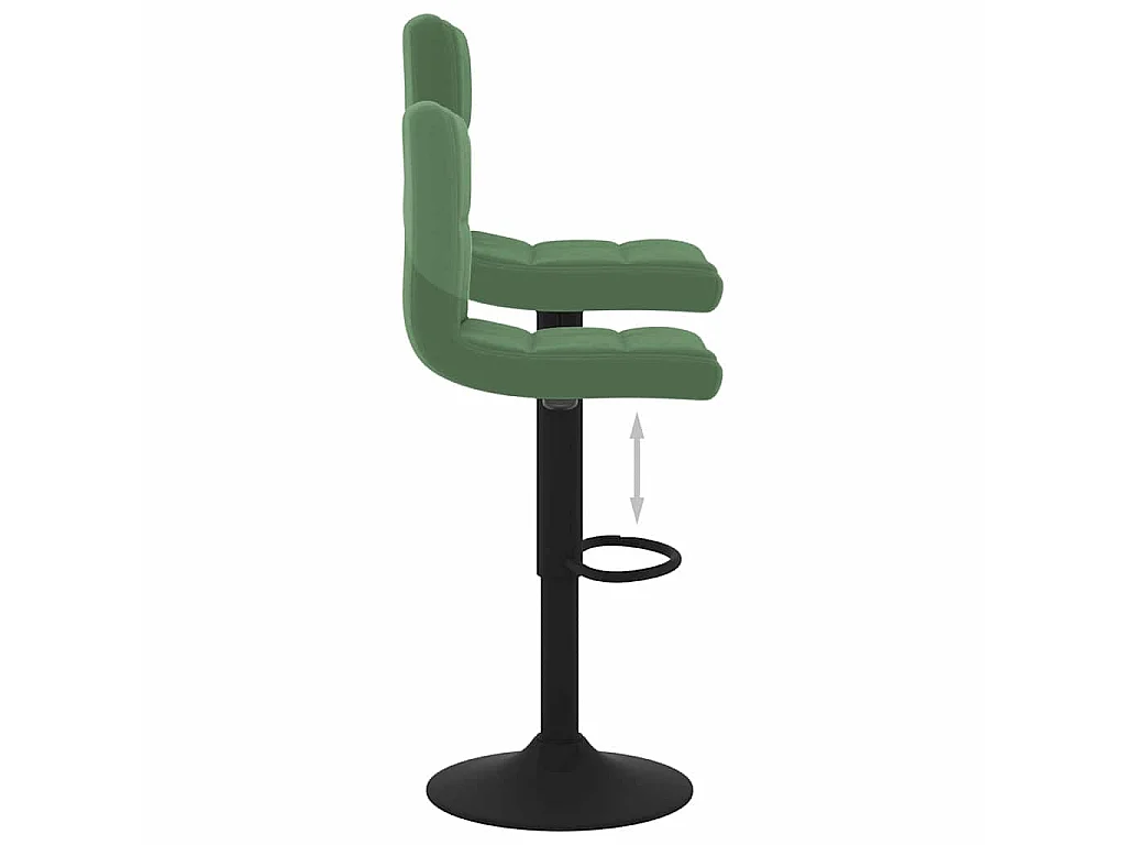 Tabourets de bar lot de 2 vert foncé velours