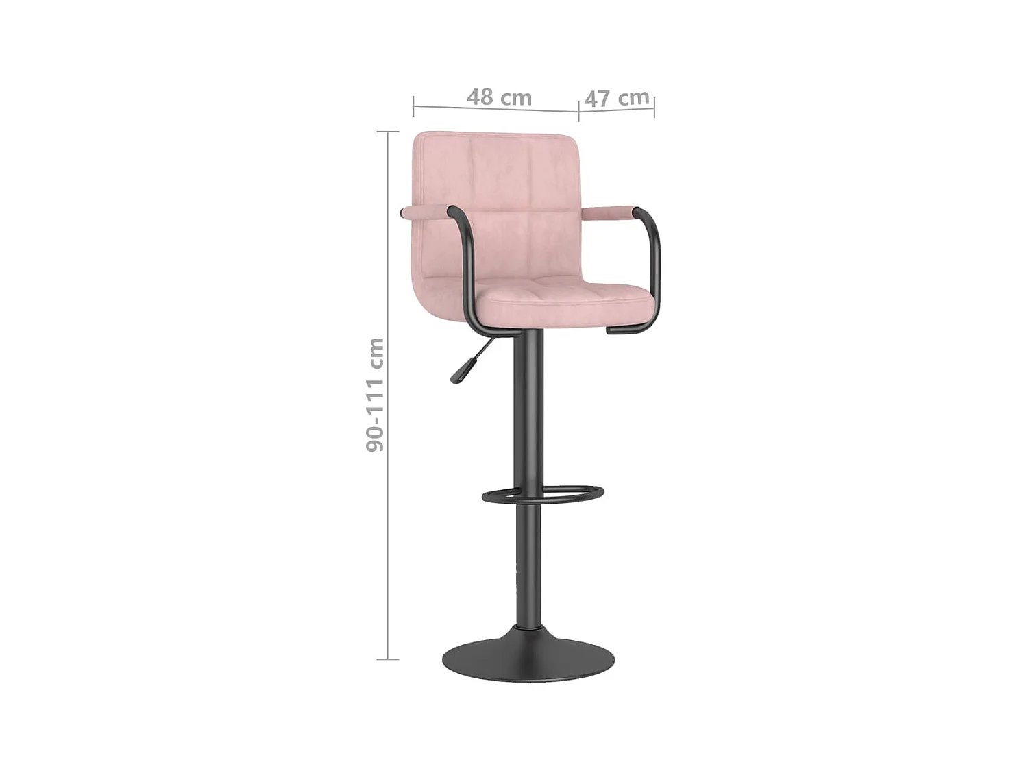 Tabourets de bar lot de 2 rose velours