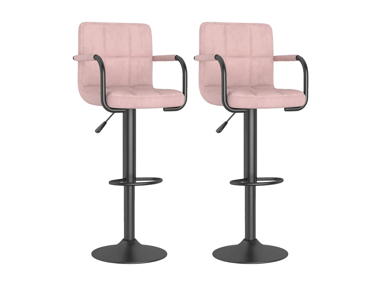 Barhocker 2 Stk. Rosa Samt