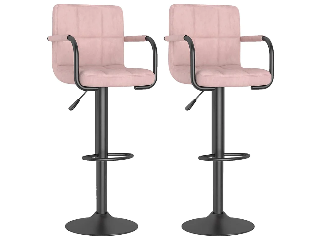 Taburetes de cocina 2 unidades terciopelo rosa