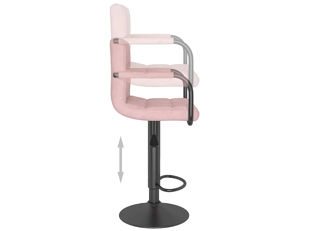 Taburetes de cocina 2 unidades terciopelo rosa