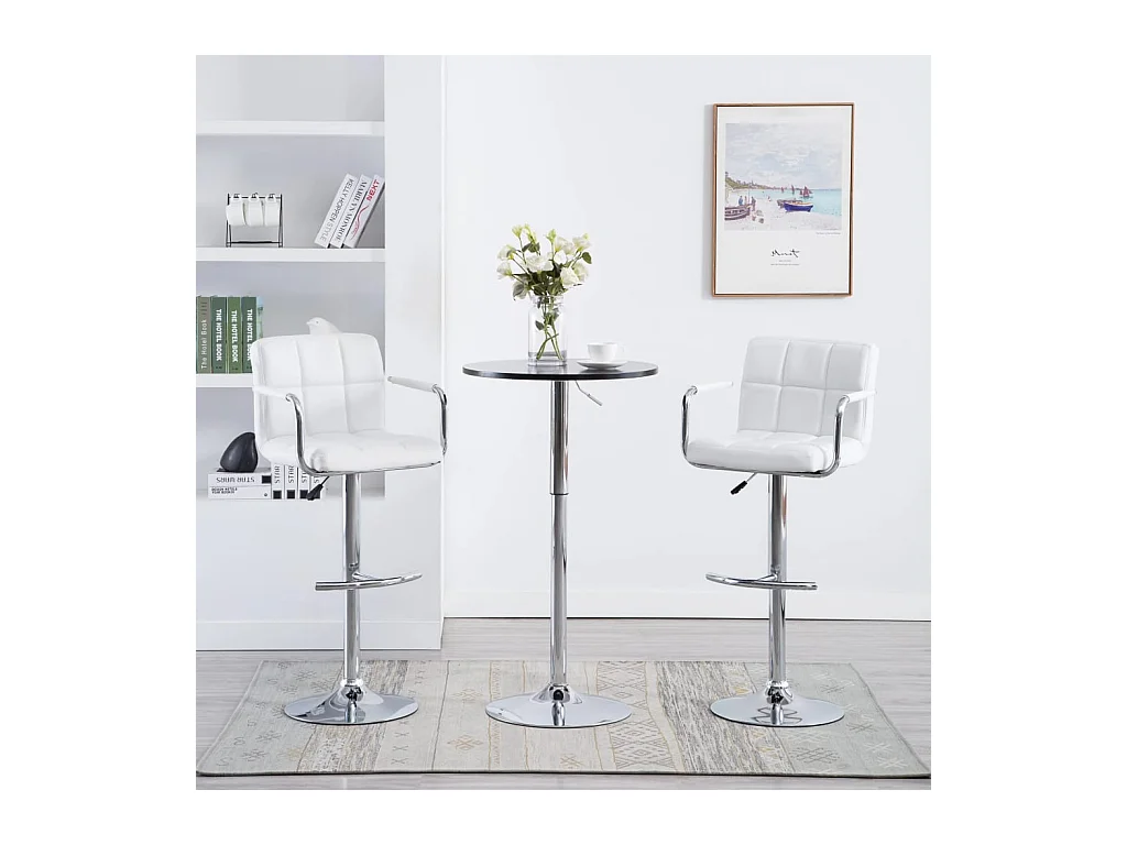 Barstoelen 2 st kunstleer wit