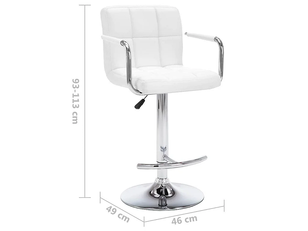 Tabourets de bar lot de 2 blanc similicuir