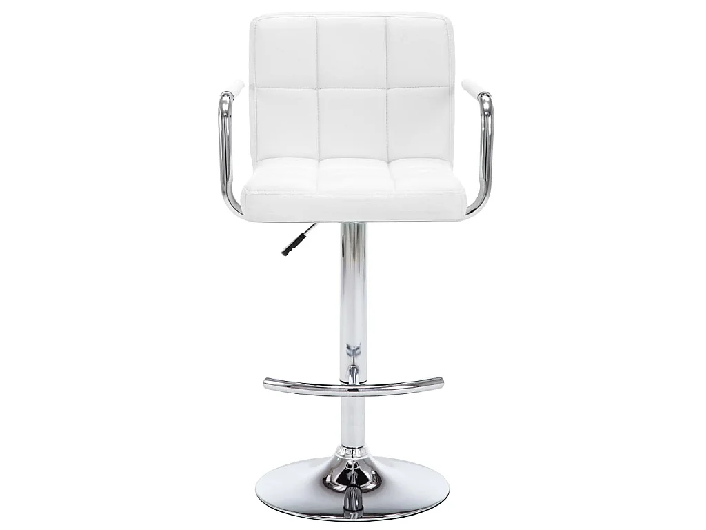 Tabourets de bar lot de 2 blanc similicuir