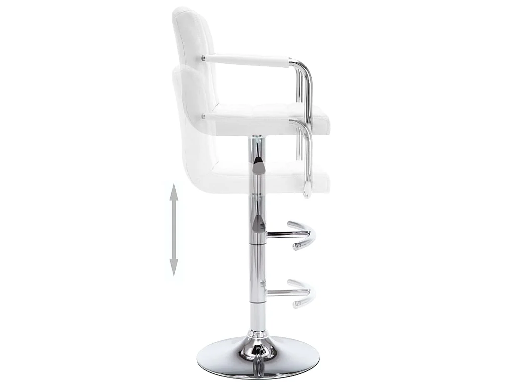 Tabourets de bar lot de 2 blanc similicuir