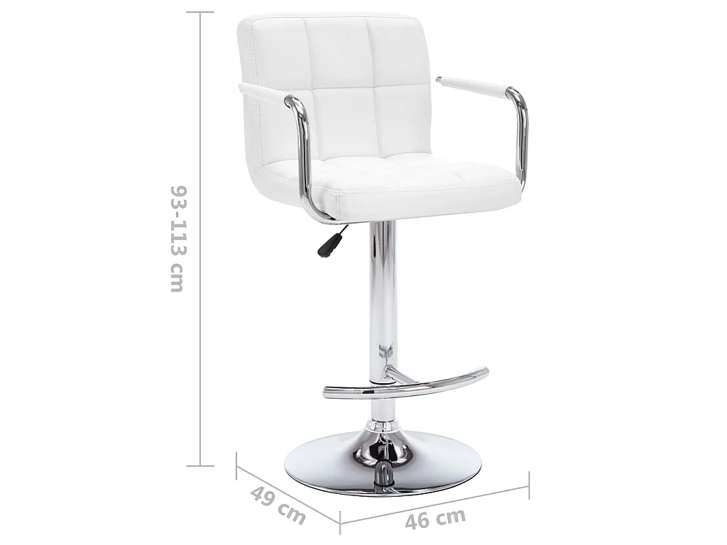 Tabourets de bar lot de 2 blanc similicuir
