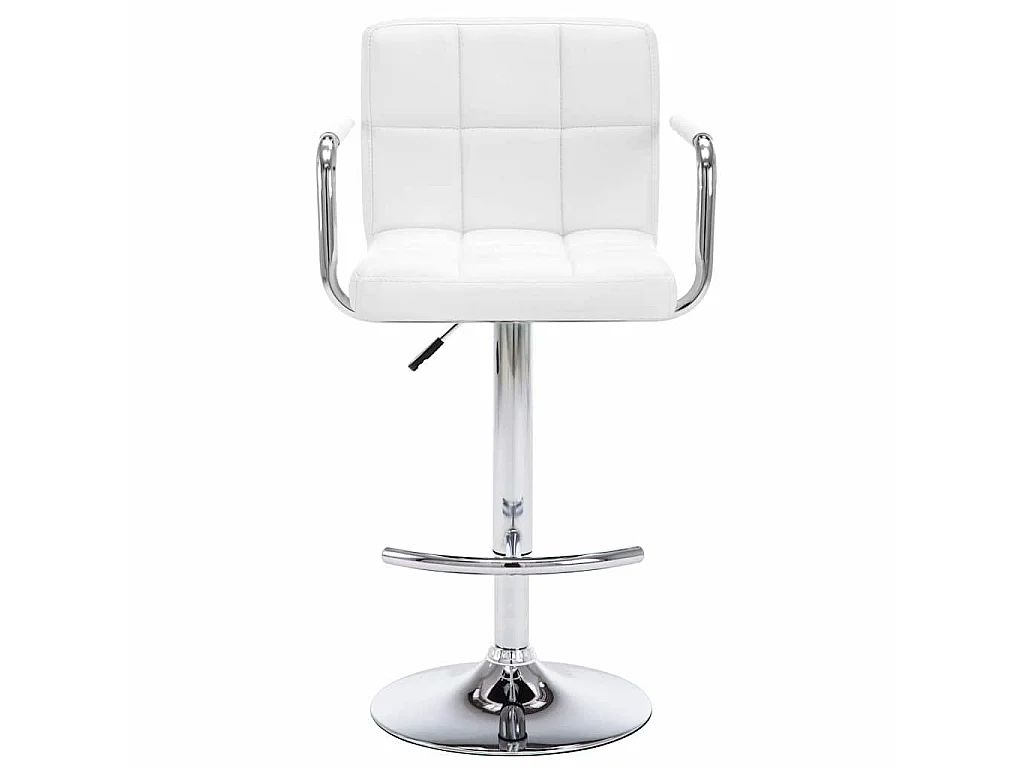 Tabourets de bar lot de 2 blanc similicuir