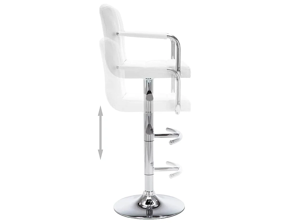 Tabourets de bar lot de 2 blanc similicuir