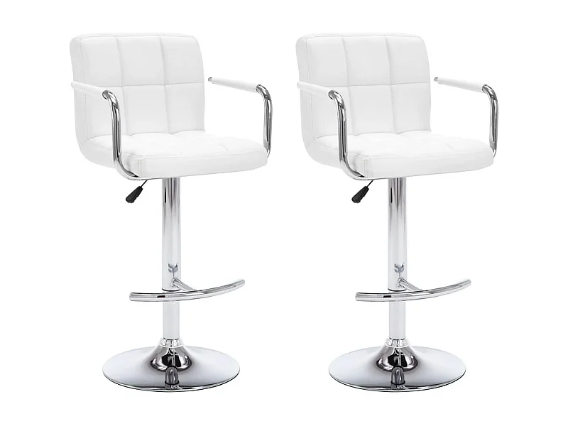 Tabourets de bar lot de 2 blanc similicuir