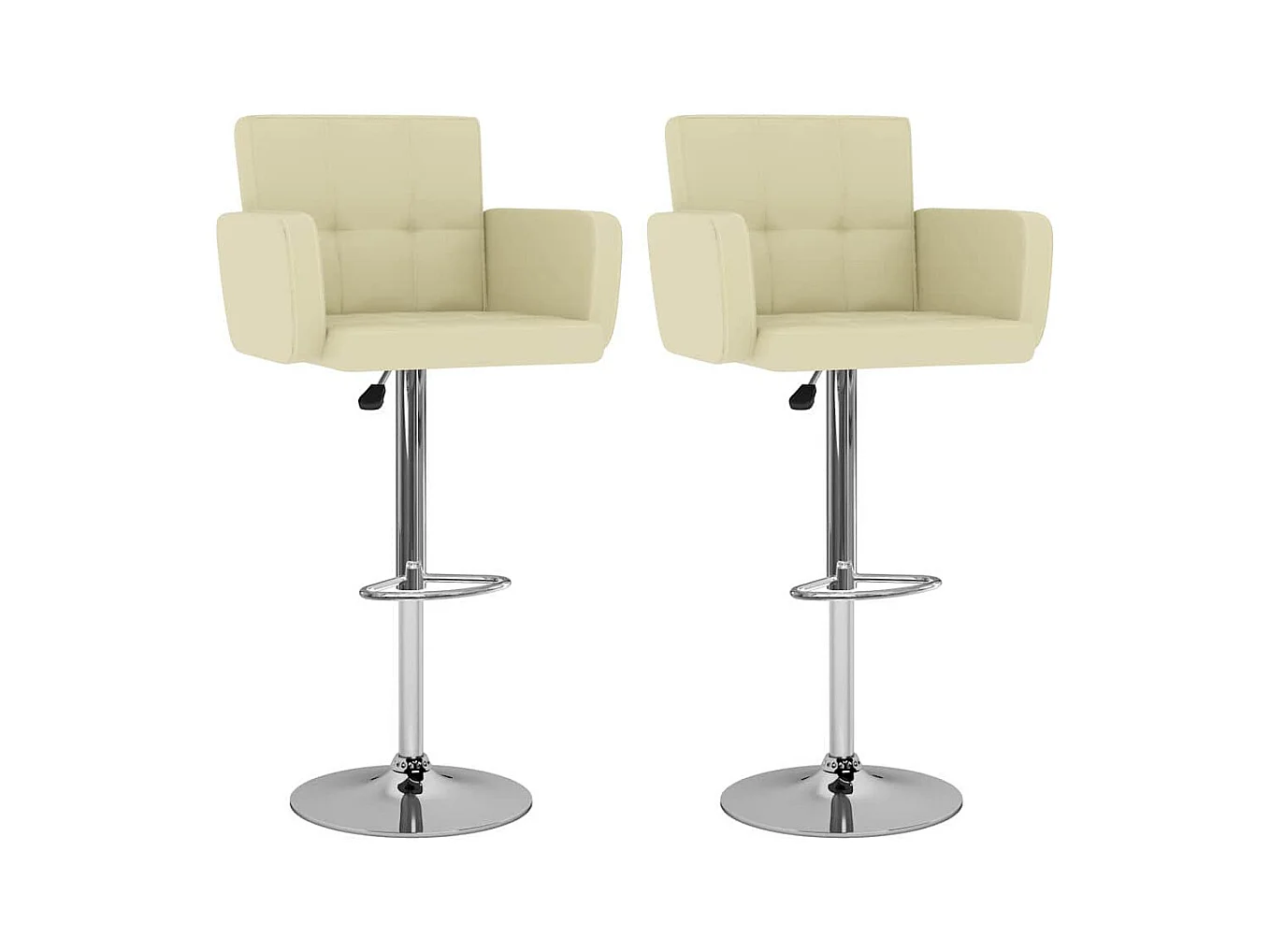 Tabourets de bar lot de 2 crème similicuir