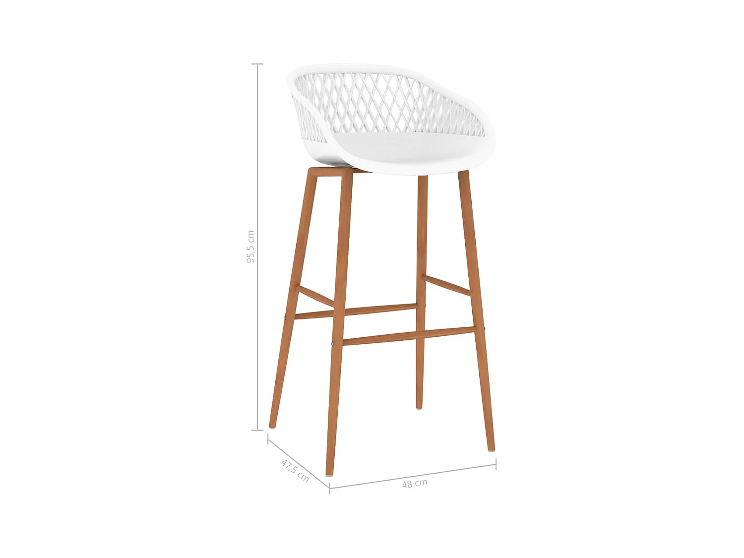 Barhocker 2 Stk. Weiß