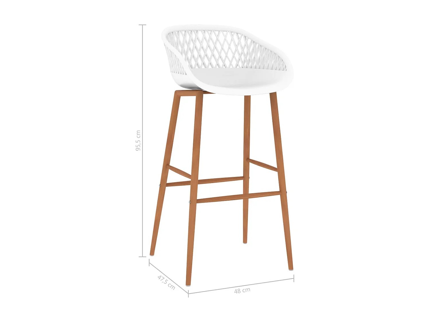 Taburetes de cocina 2 unidades blanco