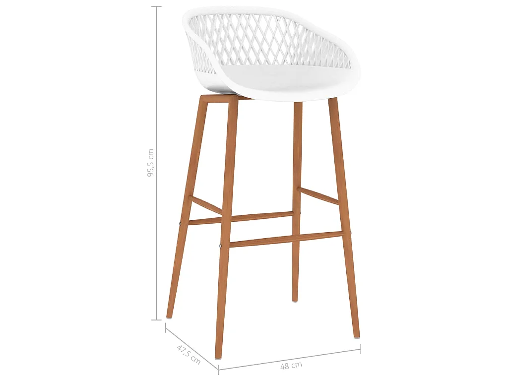 Sgabelli da Bar 2 pz Bianchi