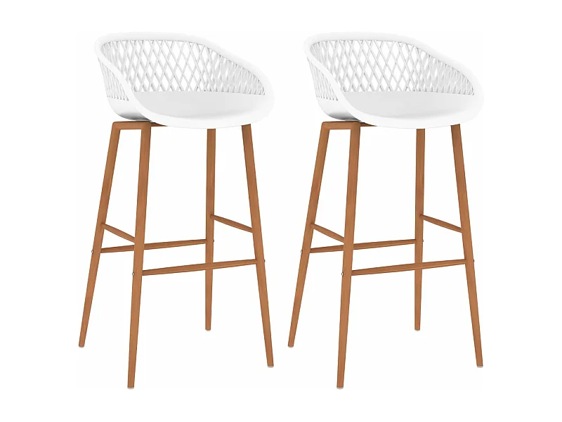 Chaises de bar lot de 2 blanc